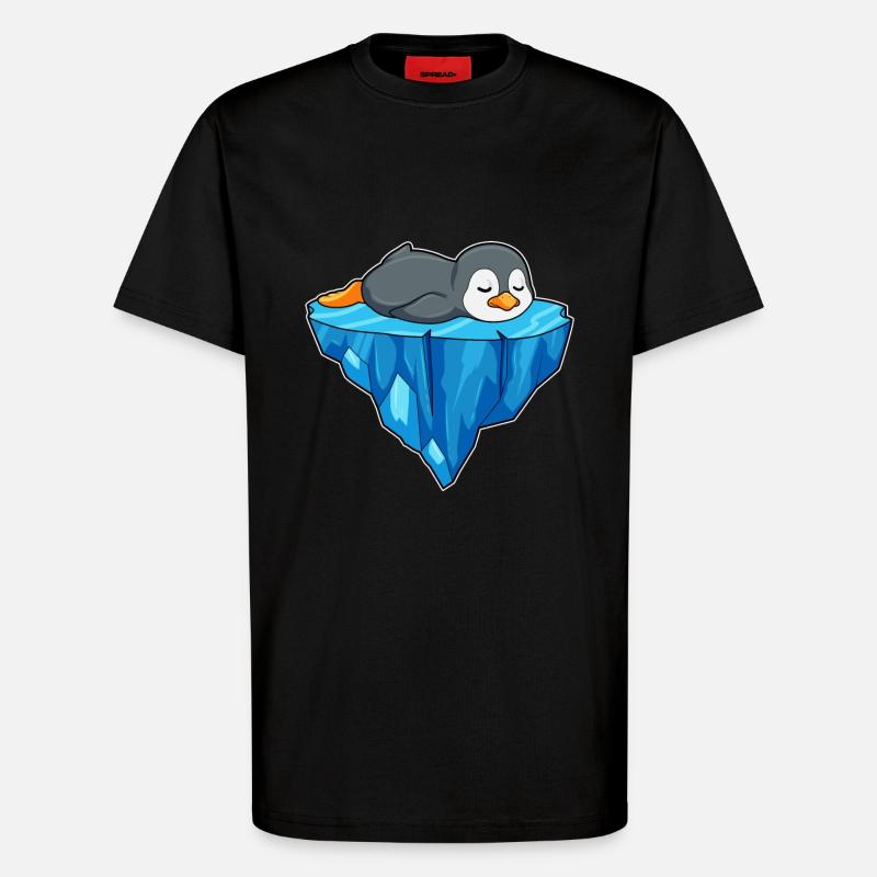 Pinguin Eisscholle - T-Shirt - made by SPREAD - SOLID BLACK