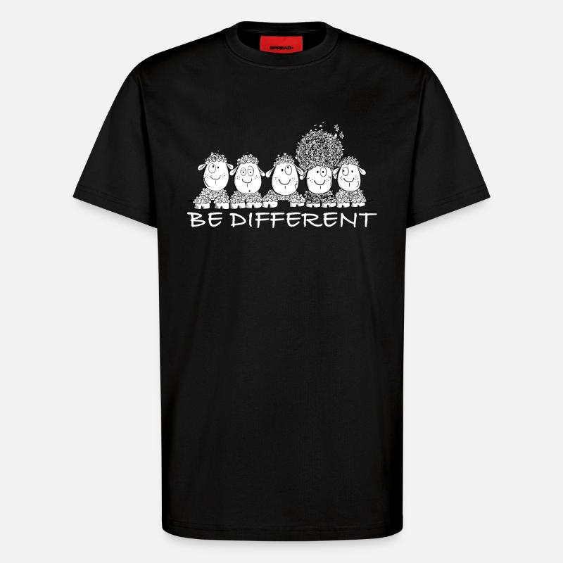Be Different Schafe mit Spruch - T-Shirt - made by SPREAD - SOLID BLACK