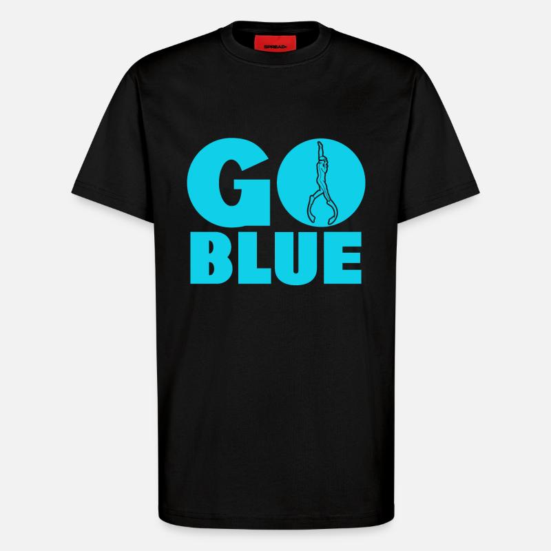 Go Blue - Apnoe Freitauchen - T-Shirt - made by SPREAD - SOLID BLACK