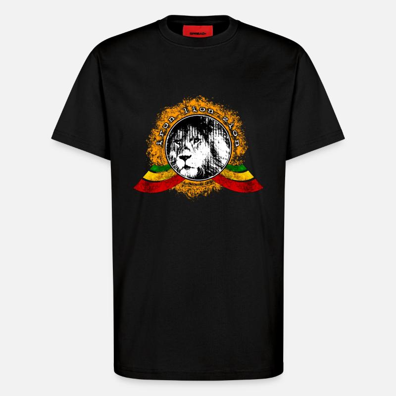 Reggae Löwe - T-Shirt - made by SPREAD - SOLID BLACK
