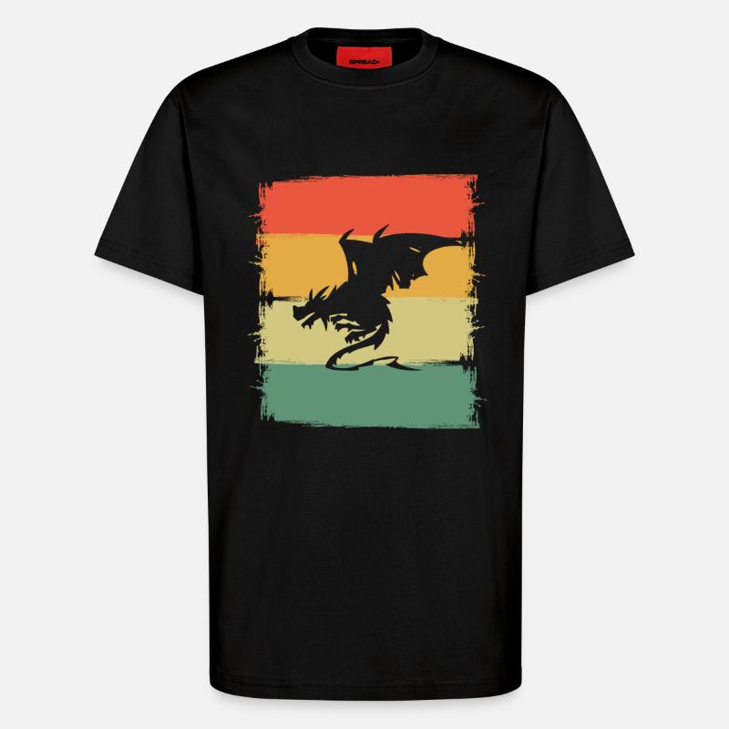 Drache Drachen - T-Shirt - made by SPREAD - SOLID BLACK