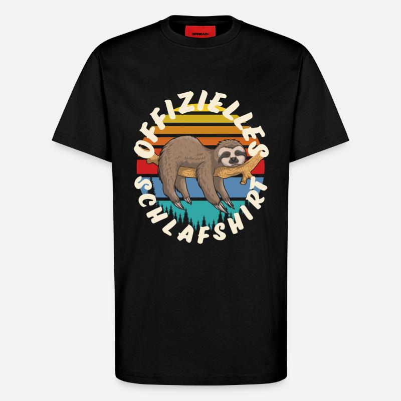 Faultier - T-Shirt - made by SPREAD - SOLID BLACK