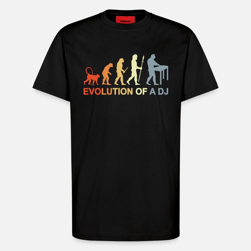 Evolution eines DJ - T-Shirt - made by SPREAD - SOLID BLACK