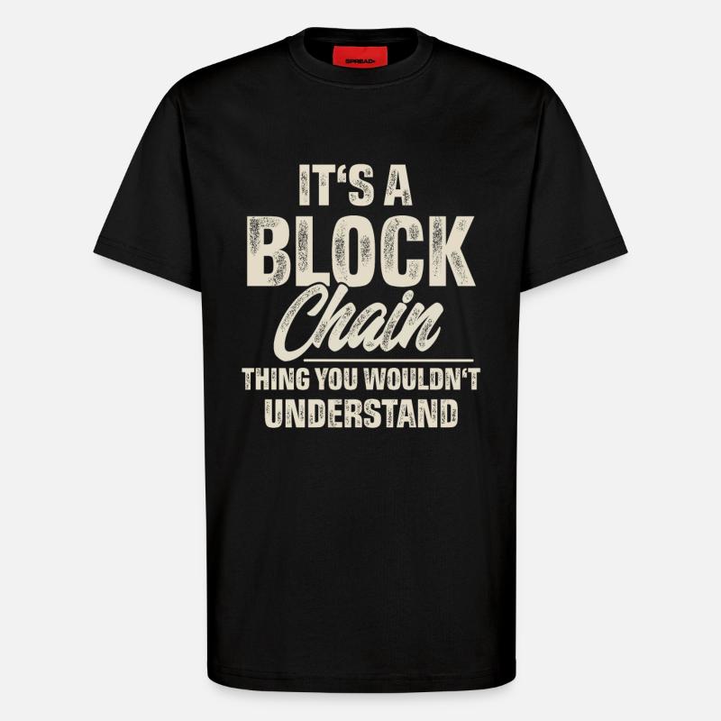 Krypto Blockchain - T-Shirt - made by SPREAD - SOLID BLACK