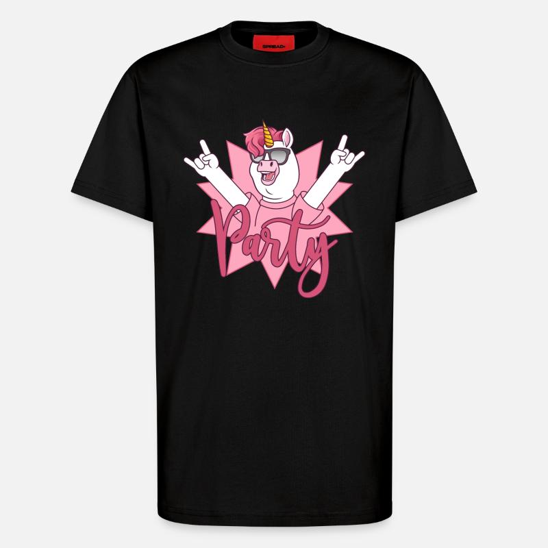 Party Unicorn - T-Shirt - made by SPREAD - SOLID BLACK