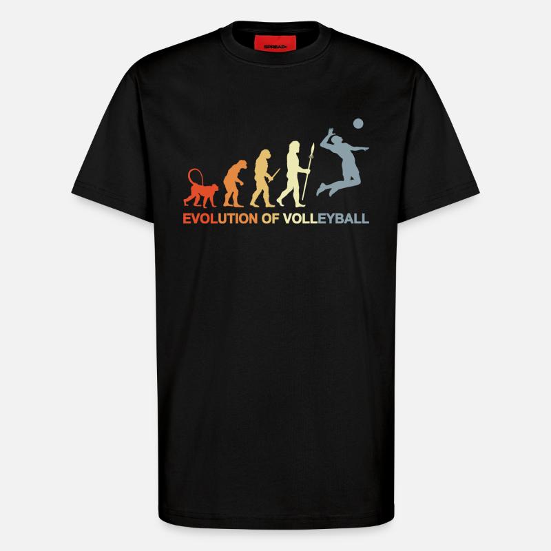 Evolution eines Volleyballspielers - T-Shirt - made by SPREAD - SOLID BLACK