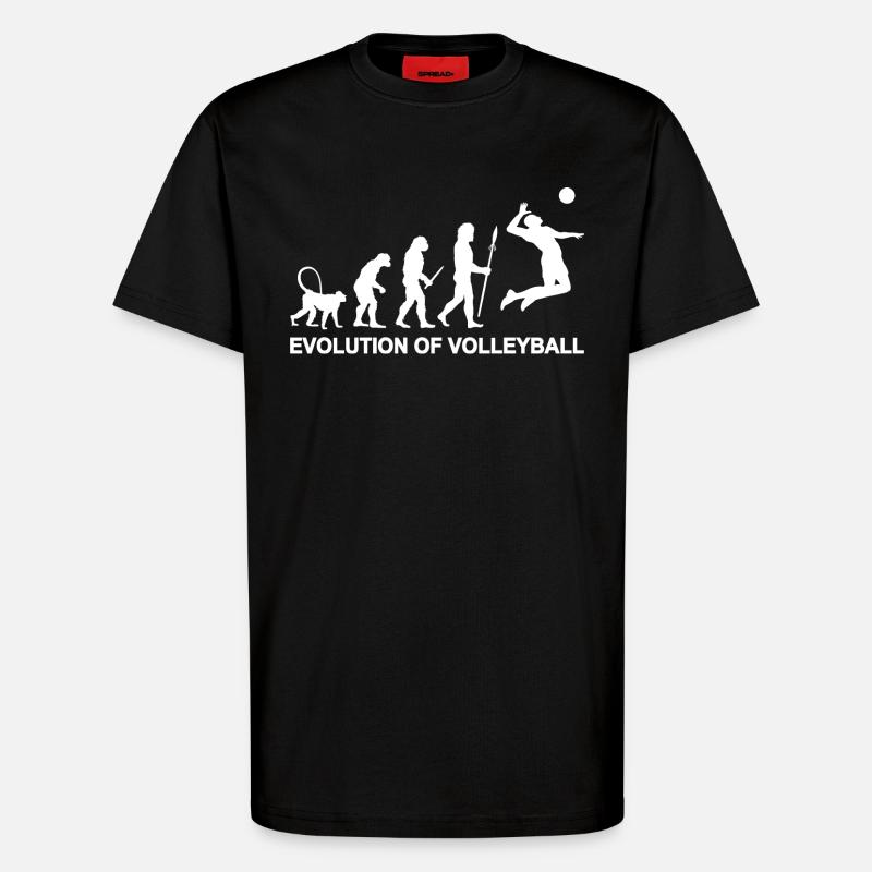 Évolution du volleyball - T-shirt bio décontracté fabriqué en UE - SOLID BLACK