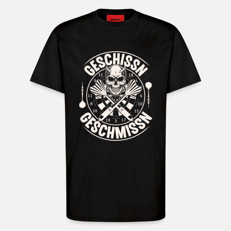Dart Darten Darts - T-Shirt - made by SPREAD - SOLID BLACK