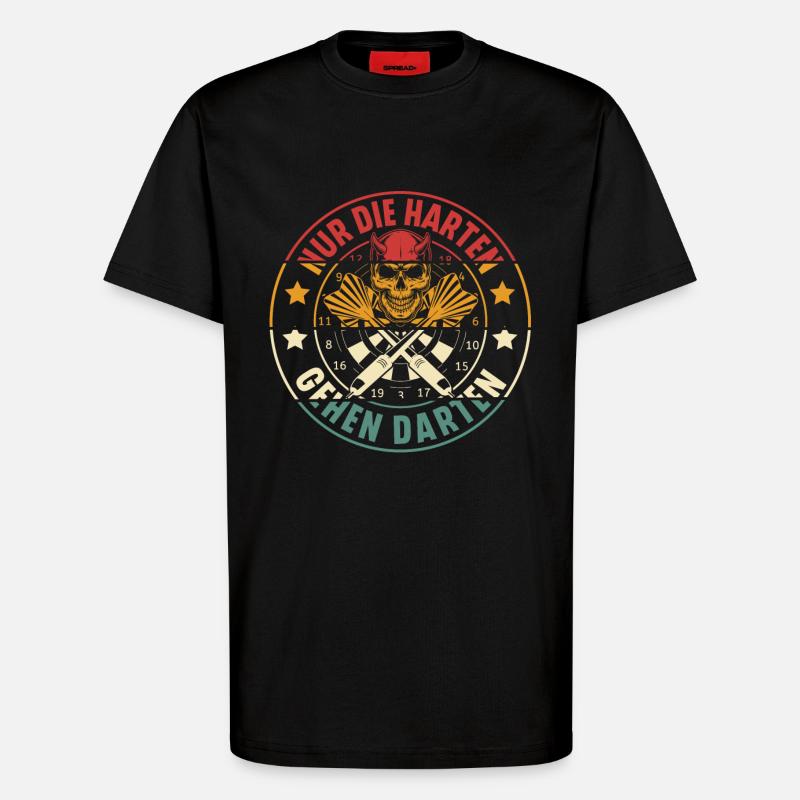 Dart Darten Darts - T-Shirt - made by SPREAD - SOLID BLACK