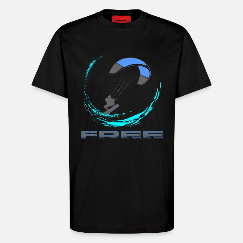 Kitesurfing - T-Shirt - made by SPREAD - SOLID BLACK