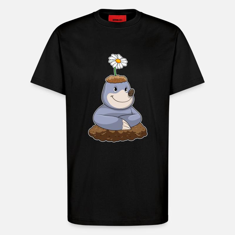 Maulwurf Gänseblümchen - T-Shirt - made by SPREAD - SOLID BLACK