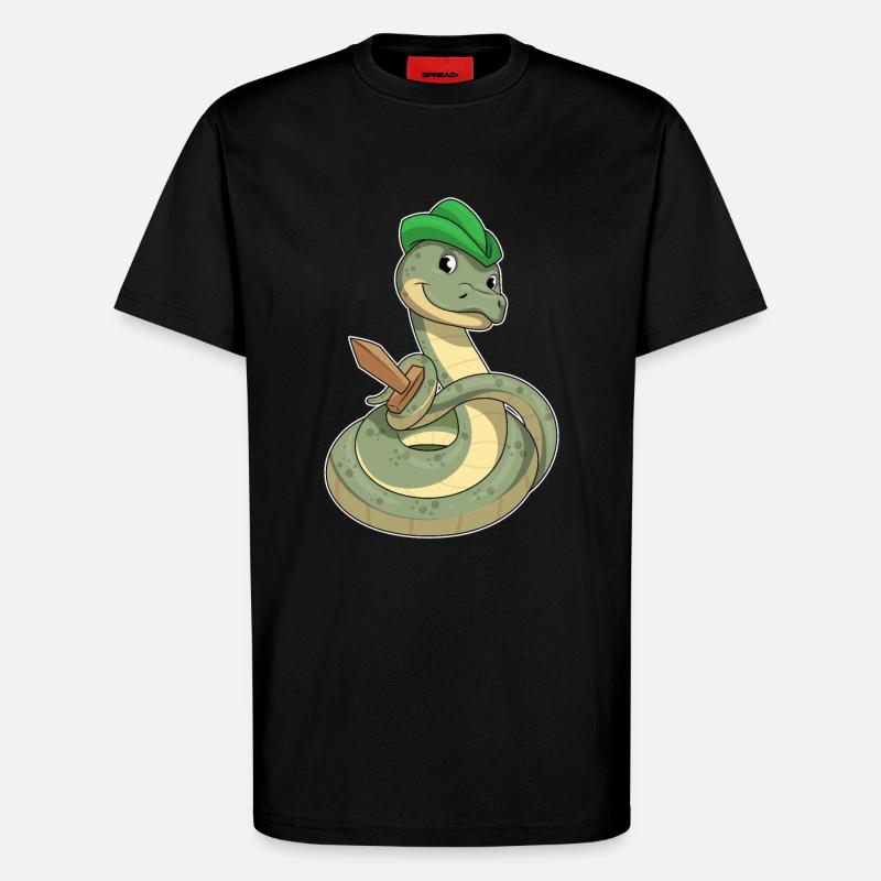 Schlange mit Schwert - T-Shirt - made by SPREAD - SOLID BLACK