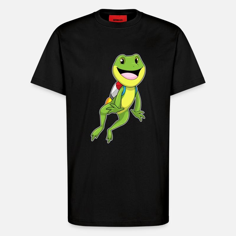 Frosch mit Jetpack - T-Shirt - made by SPREAD - SOLID BLACK