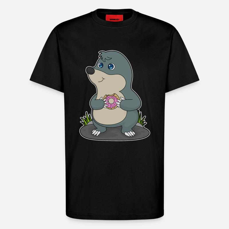 Mole Donut - T-Shirt - made by SPREAD - SOLID BLACK