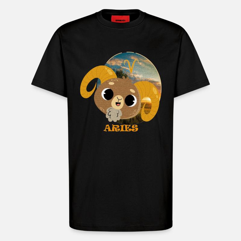 Sternzeichen WIDDER - T-Shirt - made by SPREAD - SOLID BLACK
