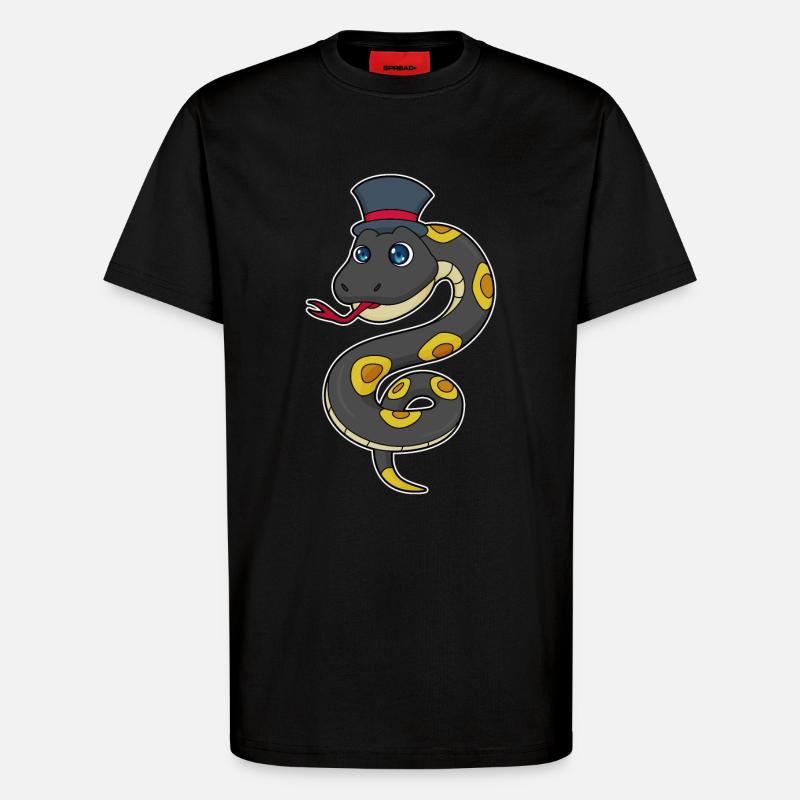 Serpent avec chapeau - T-shirt bio décontracté fabriqué en UE - SOLID BLACK