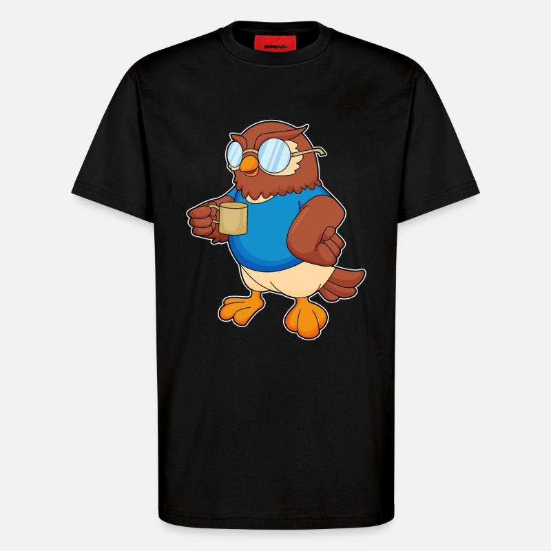 Eule Becher - T-Shirt - made by SPREAD - SOLID BLACK