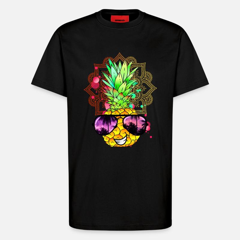 Pineapple Mandala - T-Shirt - made by SPREAD - SOLID BLACK