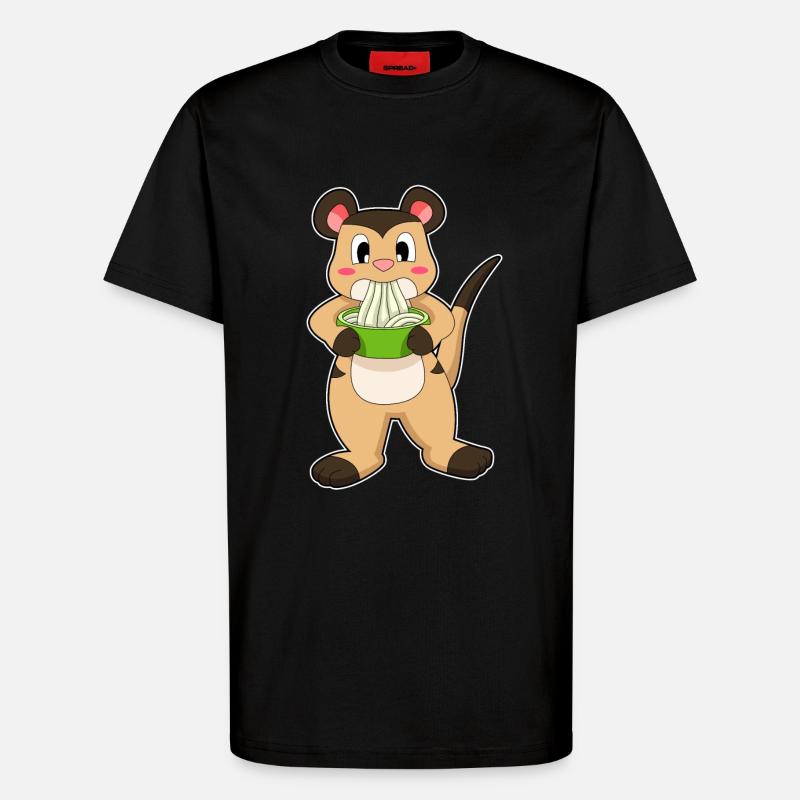 Erdmännchen mit Ramen - T-Shirt - made by SPREAD - SOLID BLACK