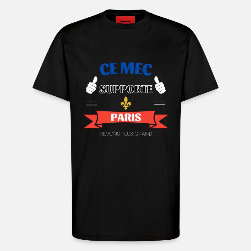 Ce mec supporte Paris - T-shirt bio décontracté fabriqué en UE - SOLID BLACK