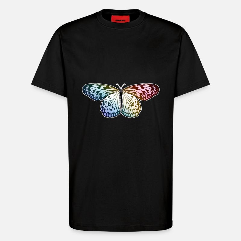 Papillon Arc-en-ciel - T-shirt bio décontracté fabriqué en UE - SOLID BLACK