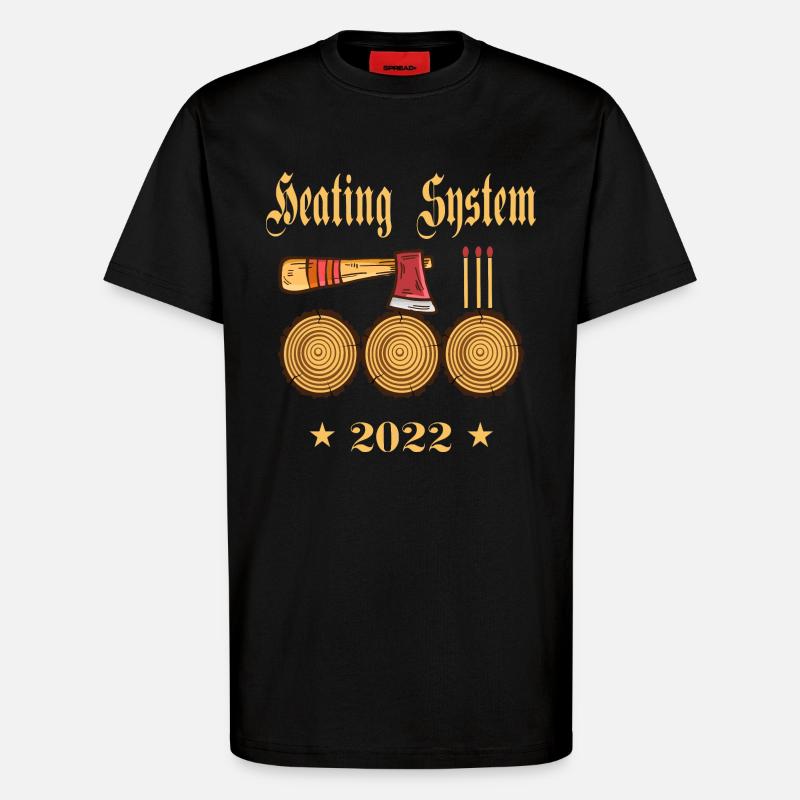 Heating system 2022 - T-Shirt - made by SPREAD - SOLID BLACK