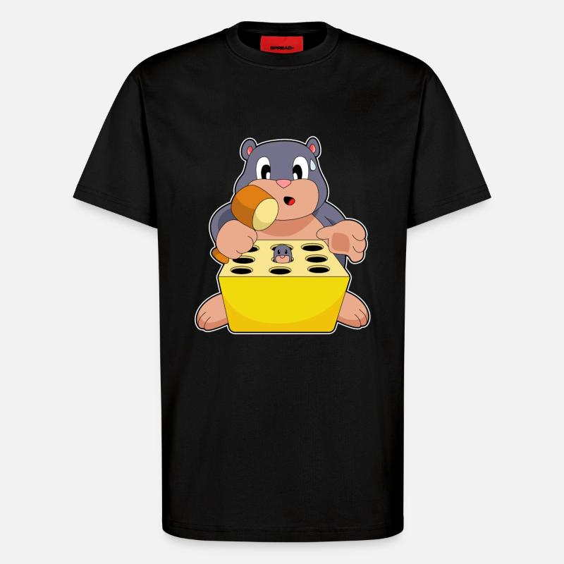 Mole Game - T-Shirt - made by SPREAD - SOLID BLACK