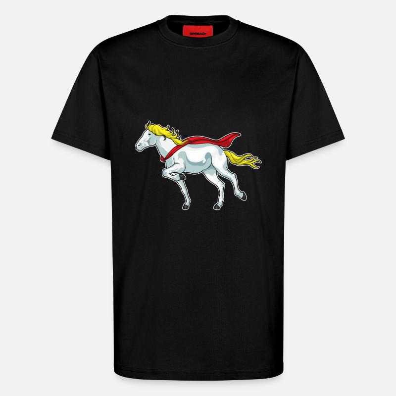 Cap de cheval - T-shirt bio décontracté fabriqué en UE - SOLID BLACK