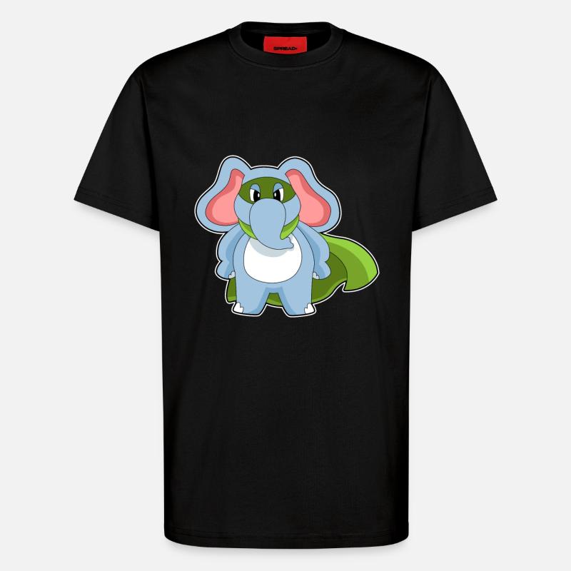 Elefant Held - T-Shirt - made by SPREAD - SOLID BLACK