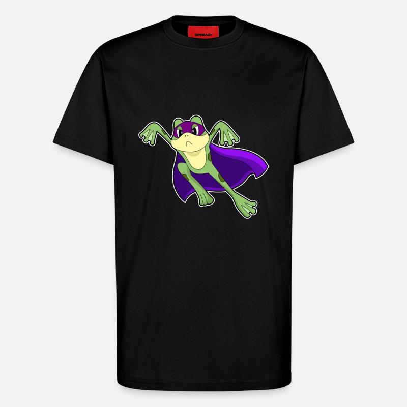 Frosch Held - T-Shirt - made by SPREAD - SOLID BLACK