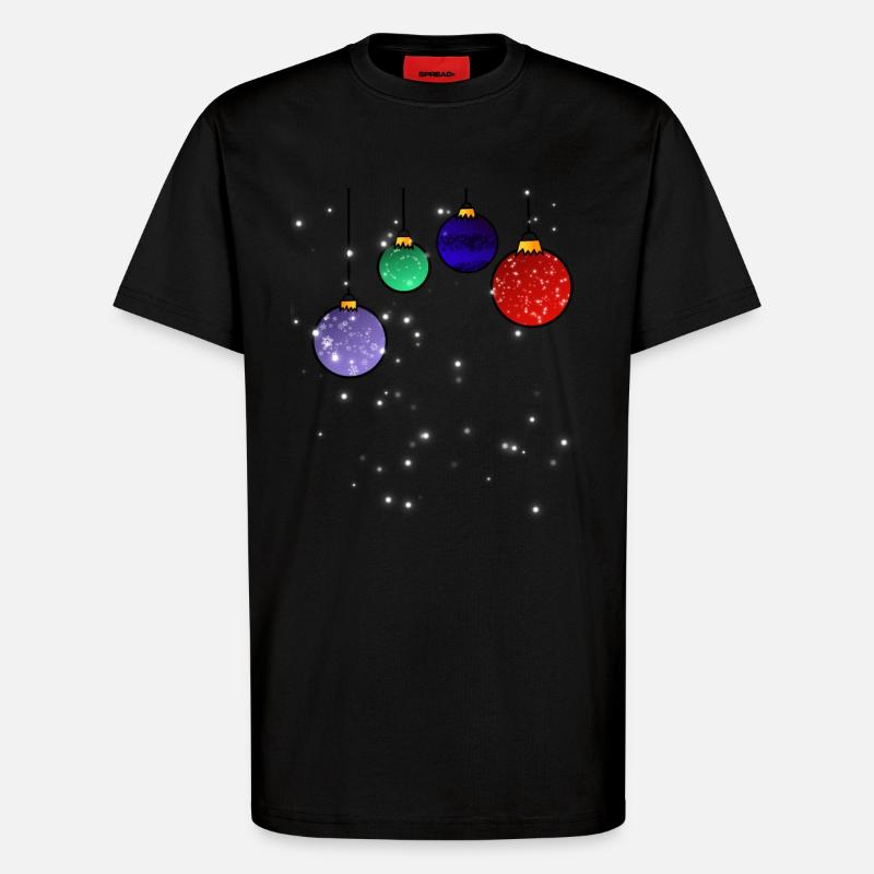 Christbaumkugeln mit Schneeflocken - T-Shirt - made by SPREAD - SOLID BLACK