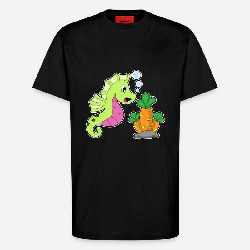 Seepferdchen Karotte - T-Shirt - made by SPREAD - SOLID BLACK