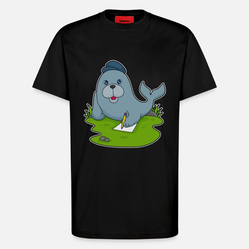 Papier crayon scellé - T-shirt bio décontracté fabriqué en UE - SOLID BLACK
