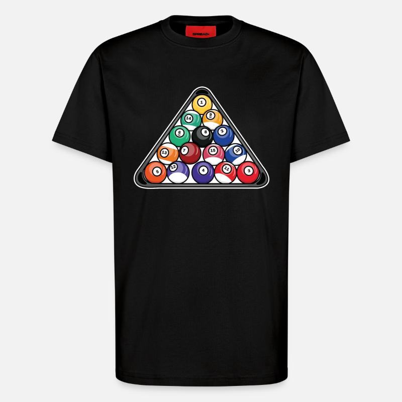 Triangle de billard - T-shirt bio décontracté fabriqué en UE - SOLID BLACK
