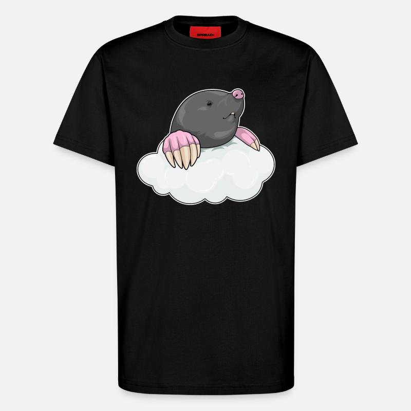 Mole clouds - T-Shirt - made by SPREAD - SOLID BLACK