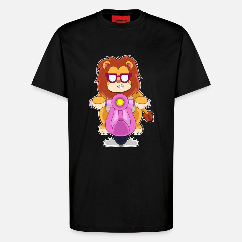 Löwe Scooter - T-shirt bio décontracté fabriqué en UE - SOLID BLACK