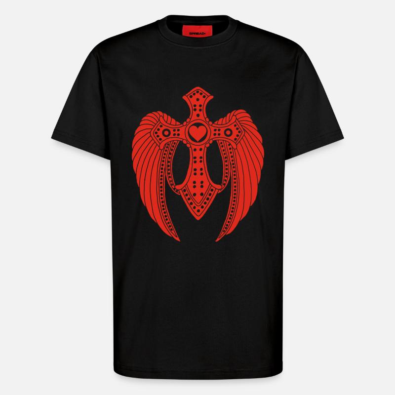 Roter gefallener Engel - T-Shirt - made by SPREAD - SOLID BLACK