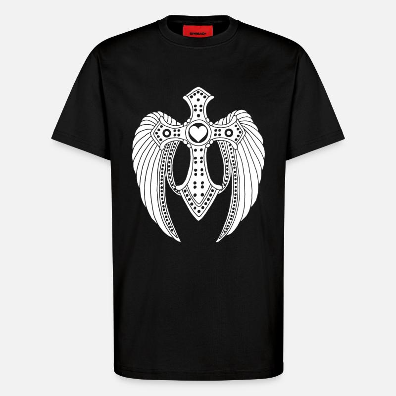 weißer gefallener Engel - T-Shirt - made by SPREAD - SOLID BLACK