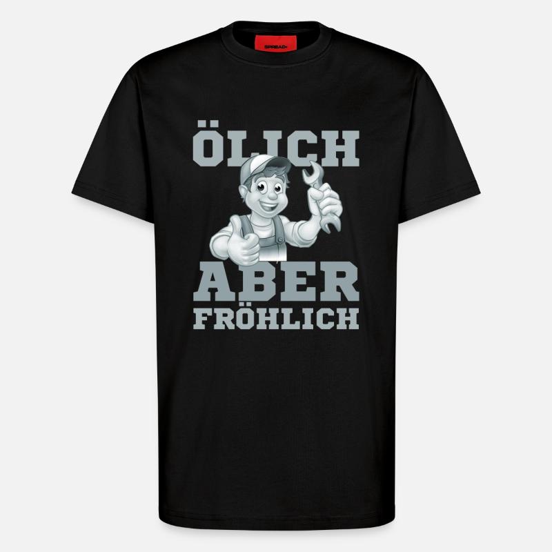 Fröhlicher Handwerker Daumenhoch - T-Shirt - made by SPREAD - SOLID BLACK
