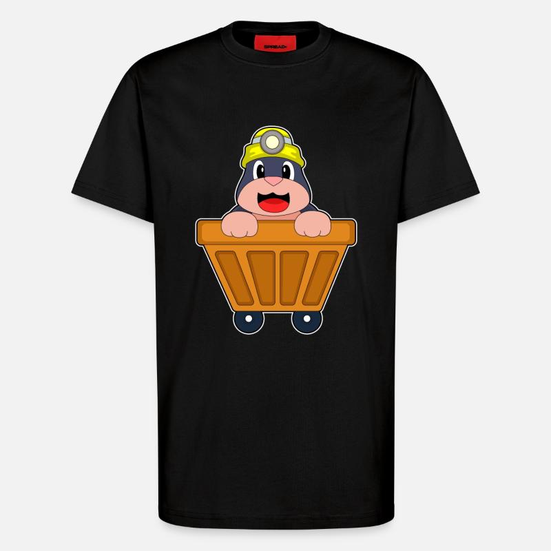 Maulwurf Bergbau Container - T-Shirt - made by SPREAD - SOLID BLACK