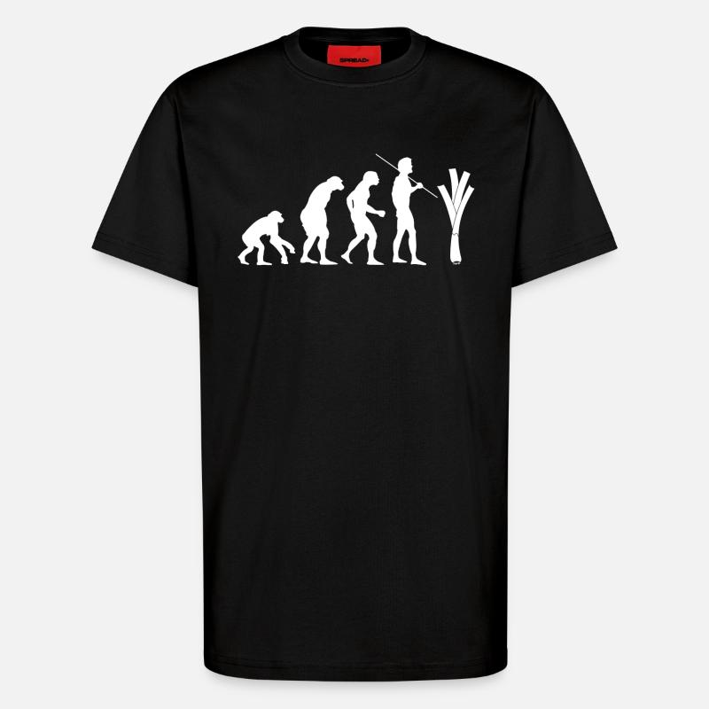 Evolution des Lauchs (weiß) - T-Shirt - made by SPREAD - SOLID BLACK