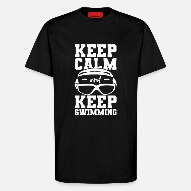 Keep Calm And Keep Swimming - T-Shirt - made by SPREAD - SOLID BLACK