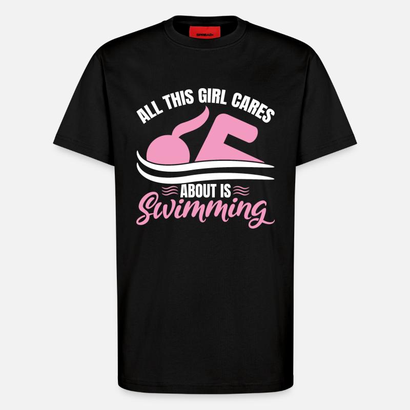 Schwimmer Mädchen - T-Shirt - made by SPREAD - SOLID BLACK