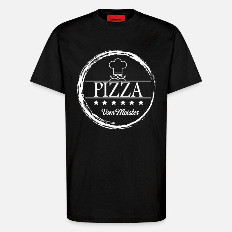 Pizza, Pizzabäcker, Meister - T-Shirt - made by SPREAD - SOLID BLACK