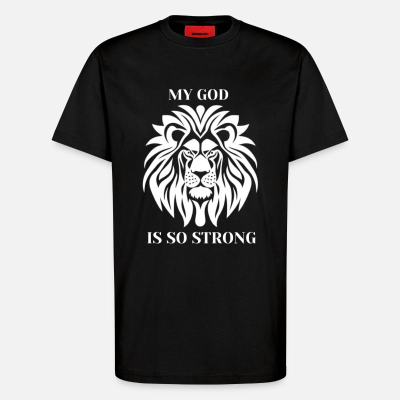 Löwe Gottesstärke Starkes Statement - T-Shirt - made by SPREAD - SOLID BLACK