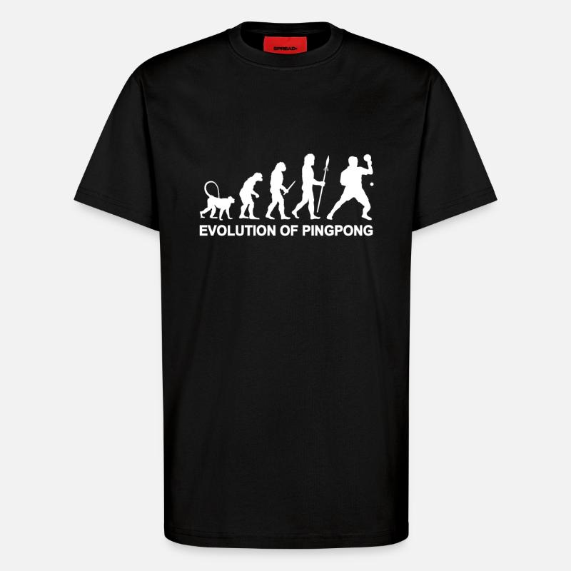 Ping Pong Evolution - T-Shirt - made by SPREAD - SOLID BLACK