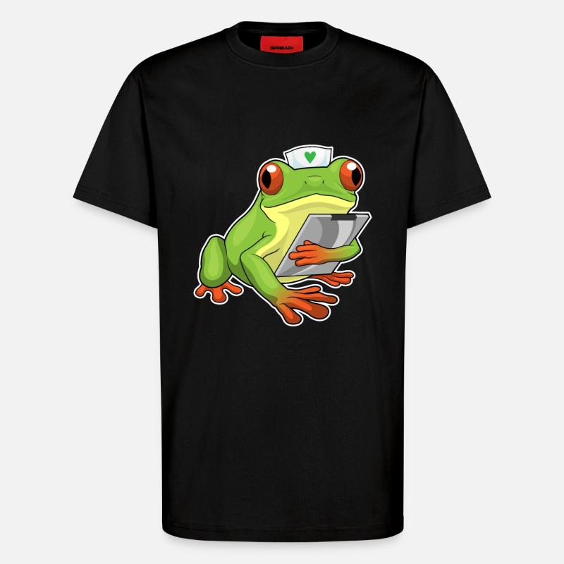 Frosch Krankenschwester - T-Shirt - made by SPREAD - SOLID BLACK