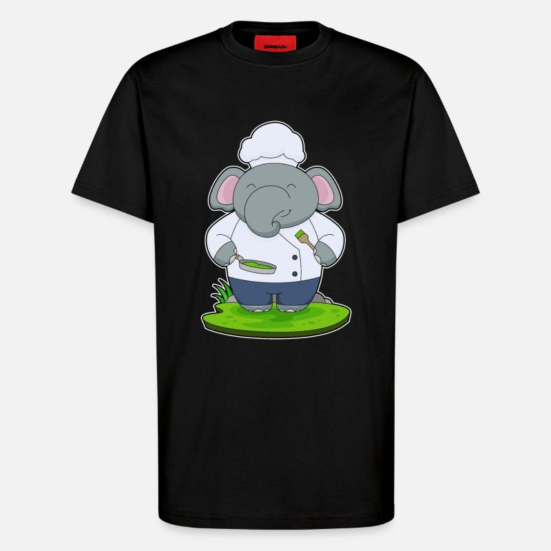 Poêle à éléphant - T-shirt bio décontracté fabriqué en UE - SOLID BLACK