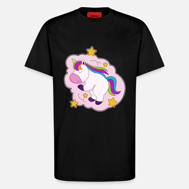 Einhorn Wolken - T-Shirt - made by SPREAD - SOLID BLACK