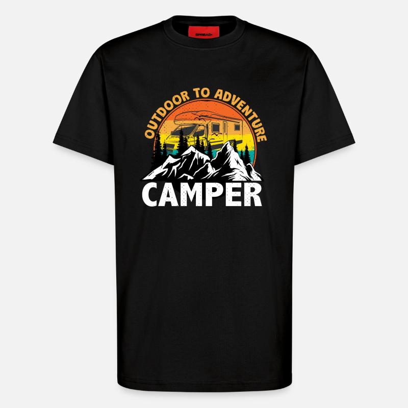 Camper Camping Urlaub Geschenk - T-Shirt - made by SPREAD - SOLID BLACK